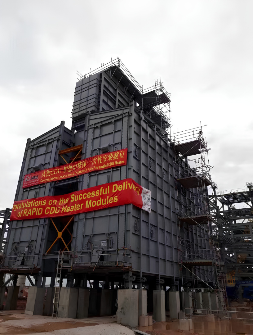 Fully assembled RAPID CDU heater module erected on site